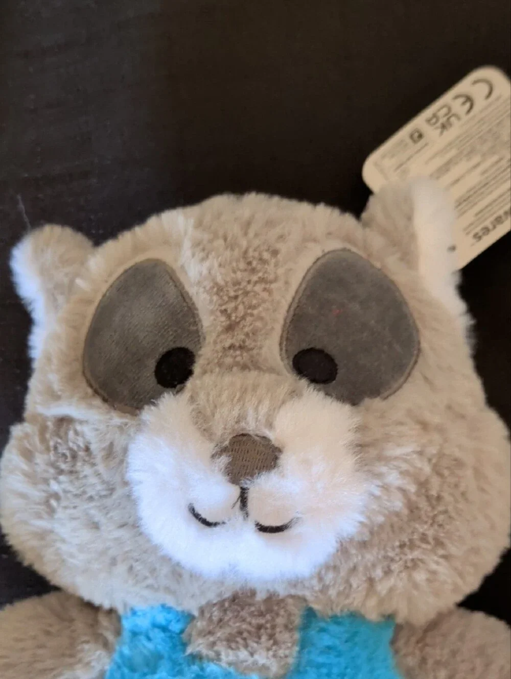 Plush Gray and Blue Small Pet Toy with Flower Accent - Soft Cuddly Playmate